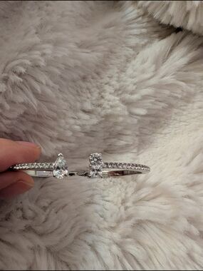 Silver Swarovski Crystal Attract Cuff Bracelet